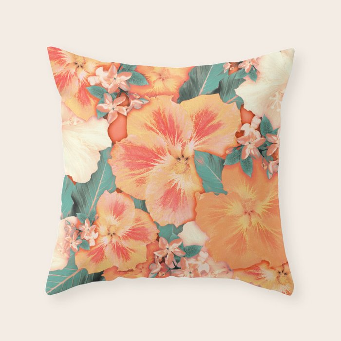 Aloha Orange Sherbet Throw Pillow