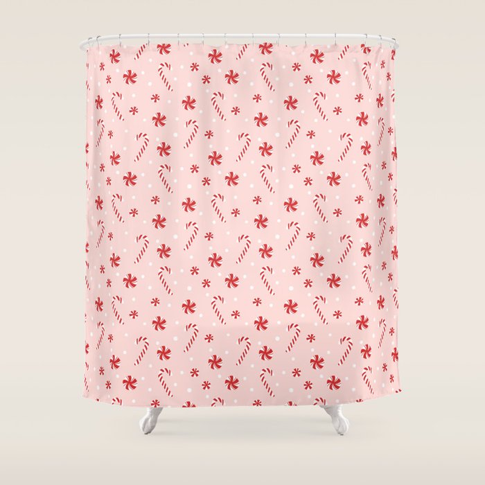 Peppermint Christmas Shower Curtain Gallery Image 1