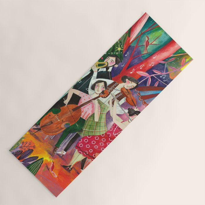 Festive holiday music concert in the forest Yoga Mat Gallery Image 1