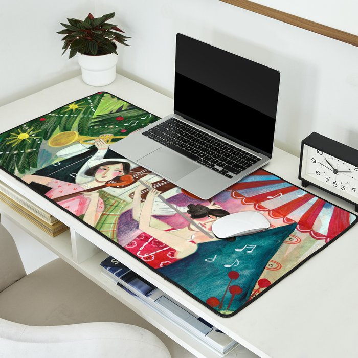 Festive holiday music concert in the forest Desk Mat Gallery Image 2