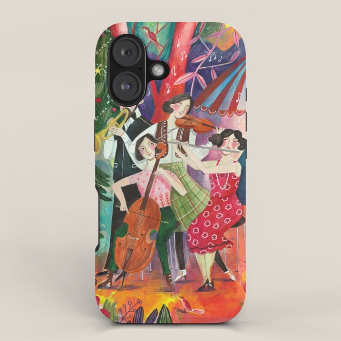 Festive holiday music concert in the forest iPhone Case Gallery Image 1