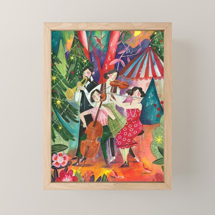 Festive holiday music concert in the forest Mini Art Print Gallery Image 1