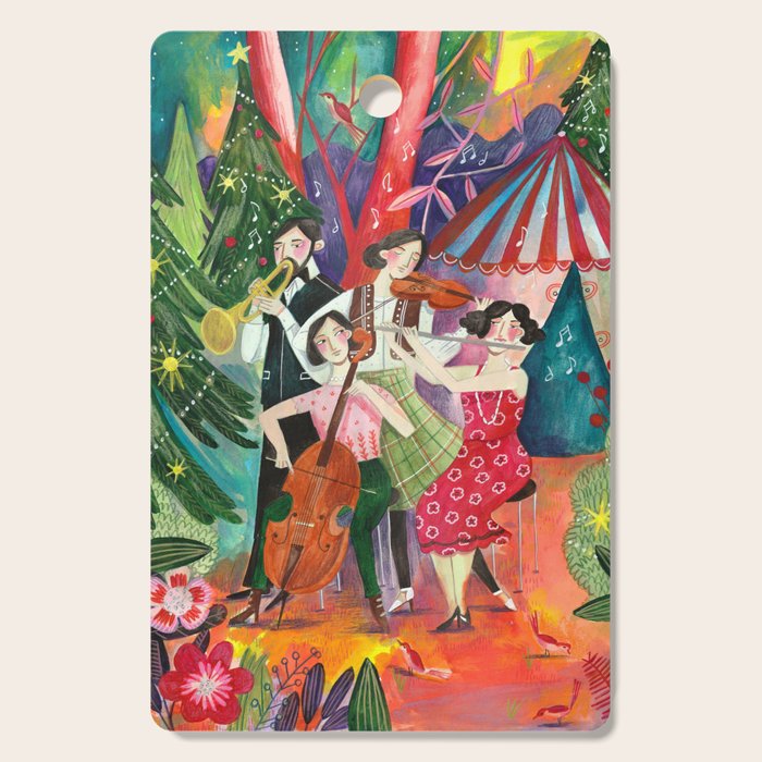 Festive holiday music concert in the forest Cutting Board Gallery Image 1