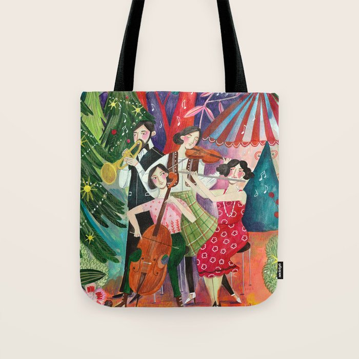 Festive holiday music concert in the forest Tote Bag Gallery Image 1