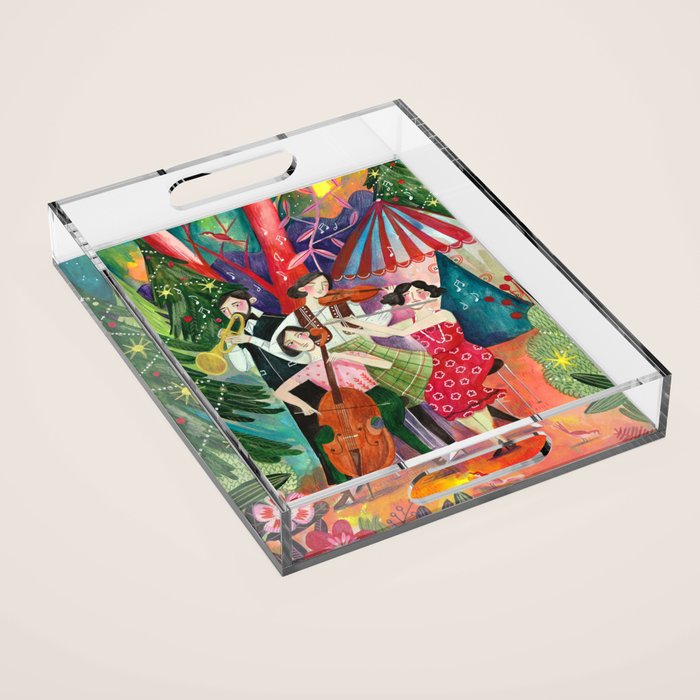 Festive holiday music concert in the forest Acrylic Tray Gallery Image 1