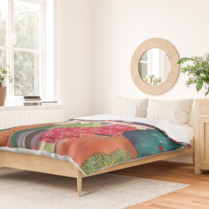 Festive holiday music concert in the forest Duvet Cover Gallery Image 2