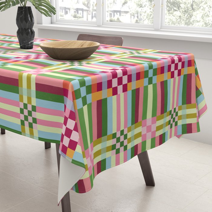  Woven Checks and Stripes - Festive Multi Tablecloth Gallery Image 3