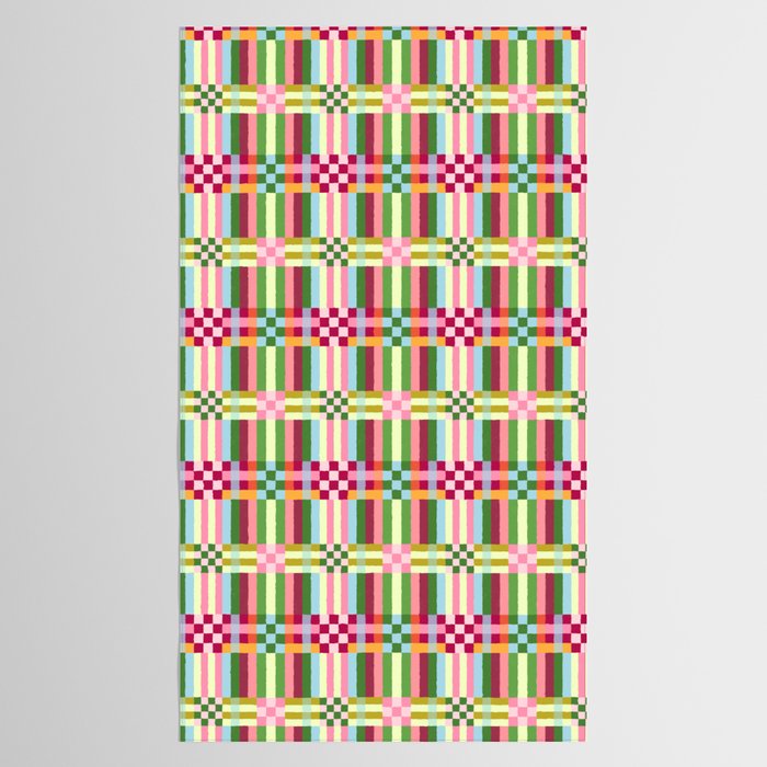  Woven Checks and Stripes - Festive Multi Tablecloth Gallery Image 2