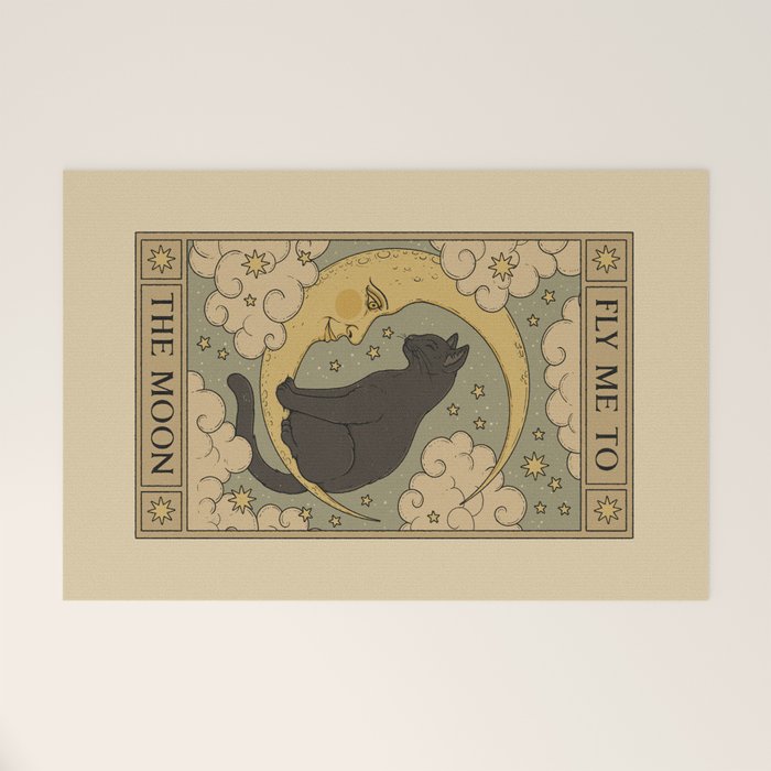 Fly Me to The Moon Welcome Mat Gallery Image 1