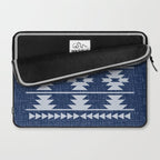 Southwestern Pattern 128 Indigo Blue Laptop Sleeve Gallery Image 2