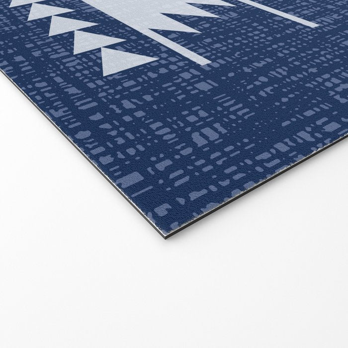 Southwestern Pattern 128 Indigo Blue Welcome Mat Gallery Image 2