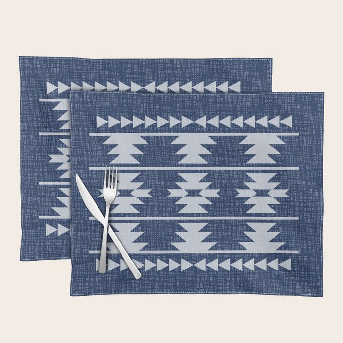 Southwestern Pattern 128 Indigo Blue Placemat Gallery Image 1