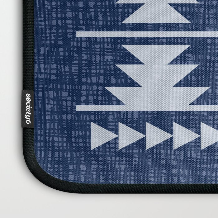 Southwestern Pattern 128 Indigo Blue Laptop Sleeve Gallery Image 3