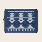 Southwestern Pattern 128 Indigo Blue Laptop Sleeve Gallery Image 1