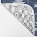 Southwestern Pattern 128 Indigo Blue Bath Mat Gallery Image 2
