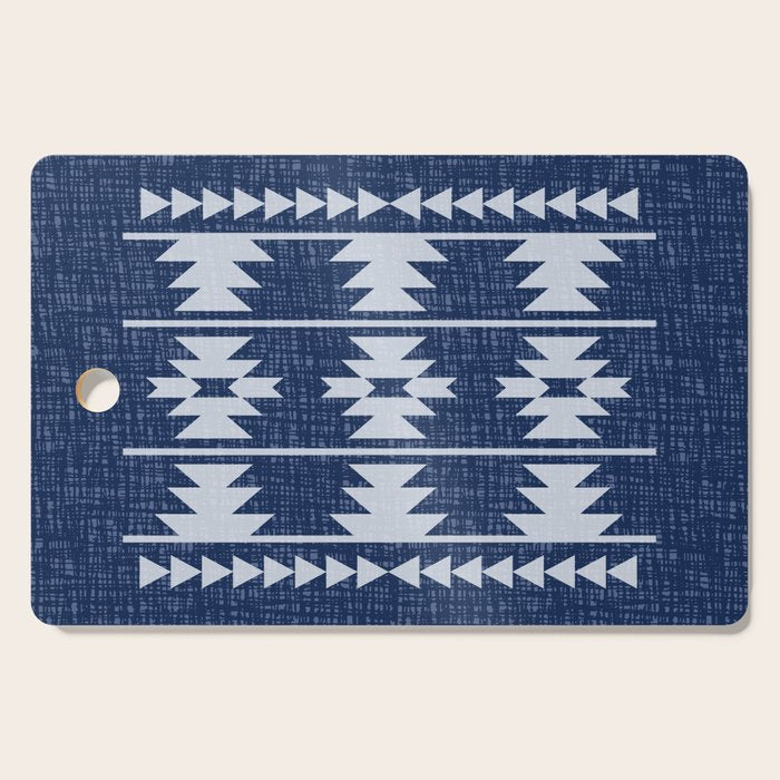 Southwestern Pattern 128 Indigo Blue Cutting Board Gallery Image 1