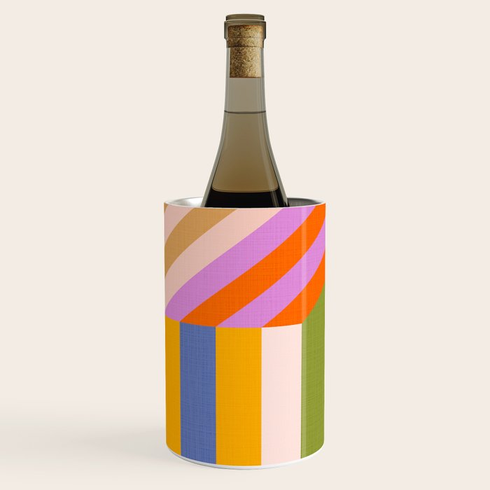 Bold Playful Bauhaus Geometric stripes 1 Wine Chiller Gallery Image 3