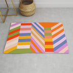 Bold Playful Bauhaus Geometric stripes 1 Rug Gallery Image 1