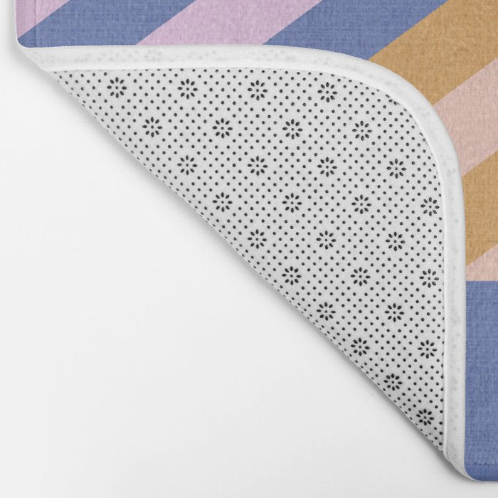 Bold Playful Bauhaus Geometric stripes 1 Bath Mat Gallery Image 2