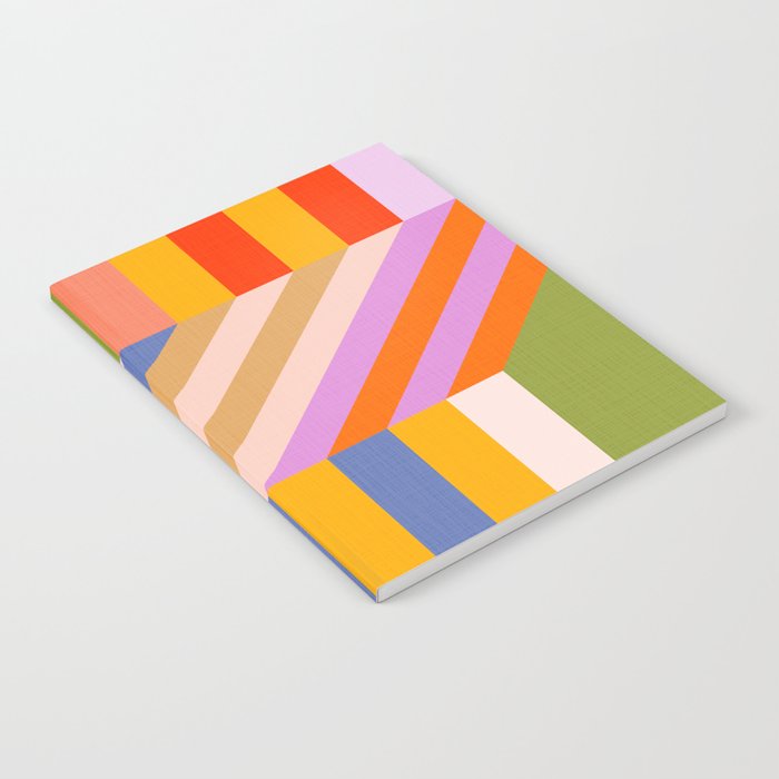 Bold Playful Bauhaus Geometric stripes 1 Notebook Gallery Image 2