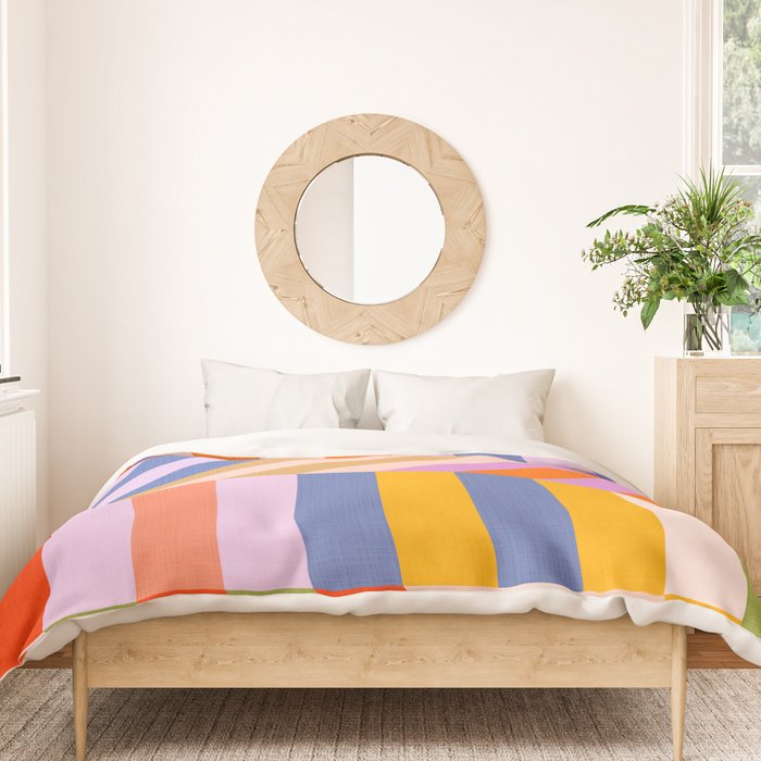 Bold Playful Bauhaus Geometric stripes 1 Duvet Cover Gallery Image 3