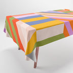 Bold Playful Bauhaus Geometric stripes 1 Tablecloth Gallery Image 1