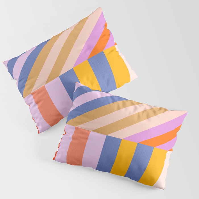 Bold Playful Bauhaus Geometric stripes 1 Pillow Sham Gallery Image 3