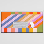 Bold Playful Bauhaus Geometric stripes 1 Desk Mat Gallery Image 1