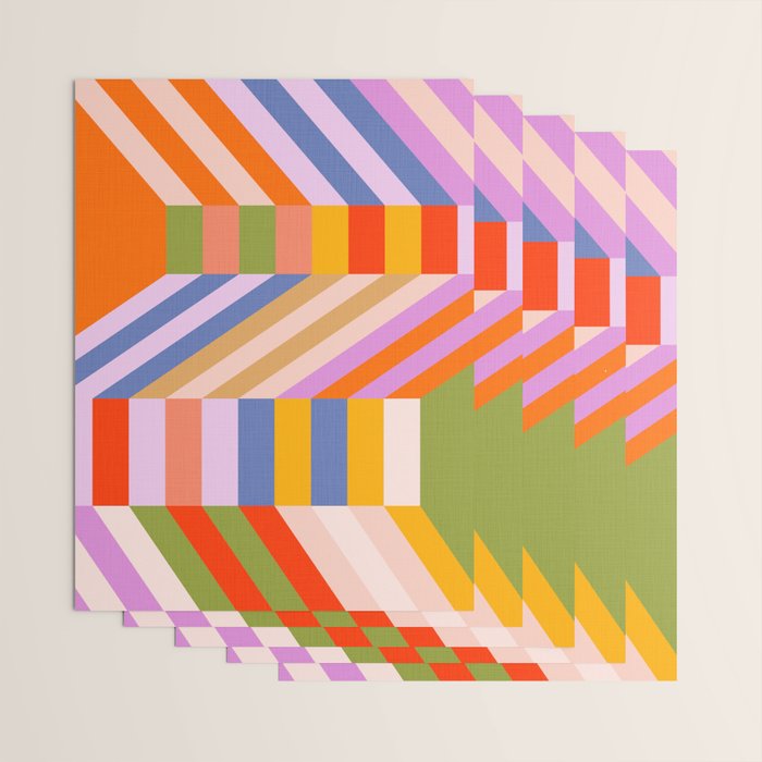 Bold Playful Bauhaus Geometric stripes 1 Wrapping Paper Gallery Image 3