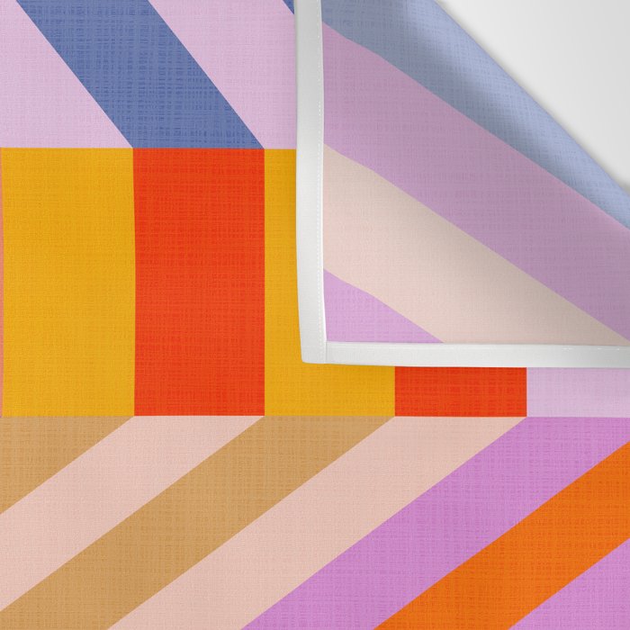 Bold Playful Bauhaus Geometric stripes 1 Wall Tapestry Gallery Image 3