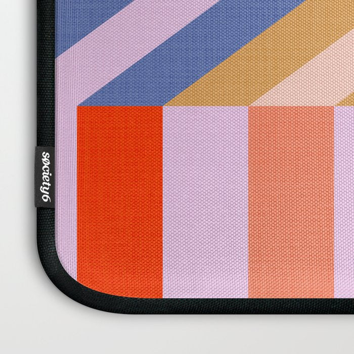 Bold Playful Bauhaus Geometric stripes 1 Laptop Sleeve Gallery Image 3
