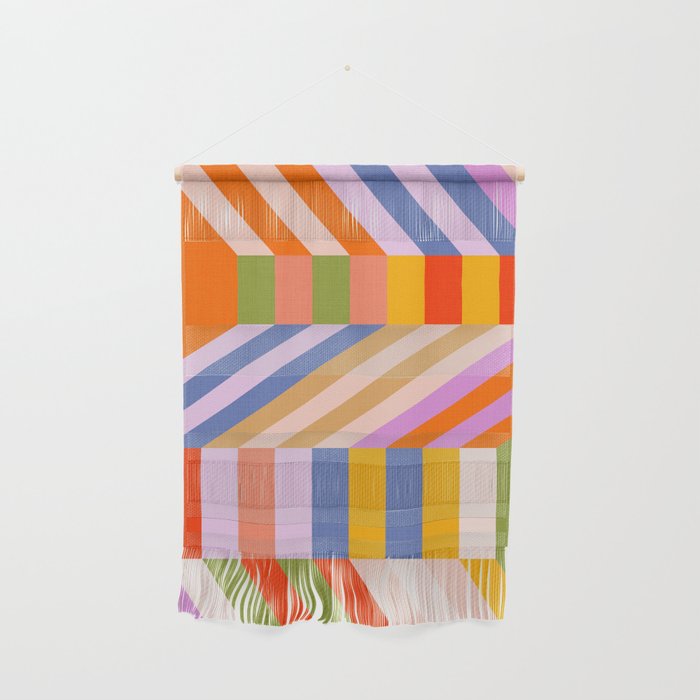 Bold Playful Bauhaus Geometric stripes 1 Wall Hanging Gallery Image 1