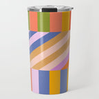 Bold Playful Bauhaus Geometric stripes 1 Travel Mug Gallery Image 1