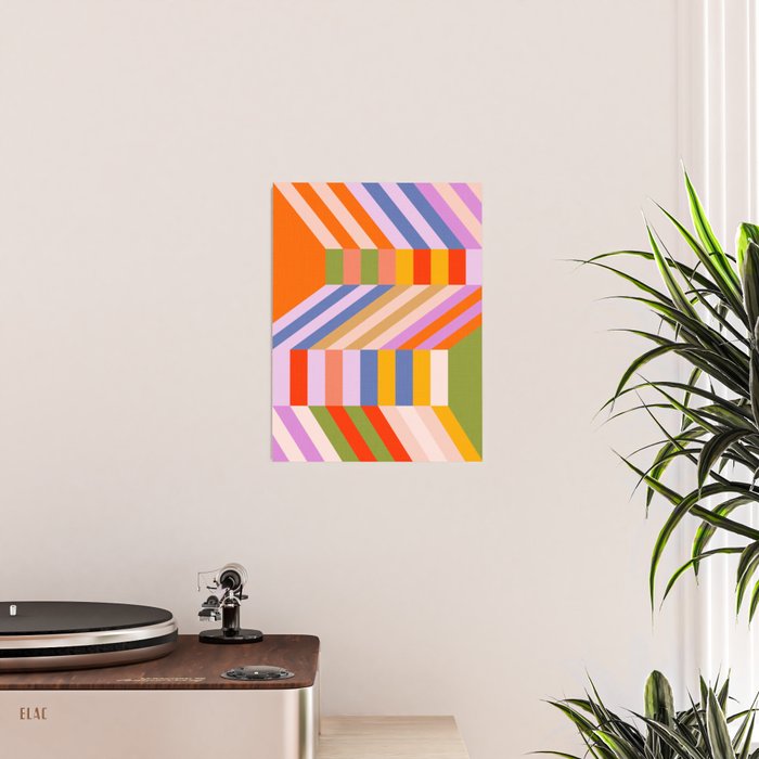 Bold Playful Bauhaus Geometric stripes 1 Poster Gallery Image 2