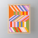 Bold Playful Bauhaus Geometric stripes 1 Mini Art Print Gallery Image 1