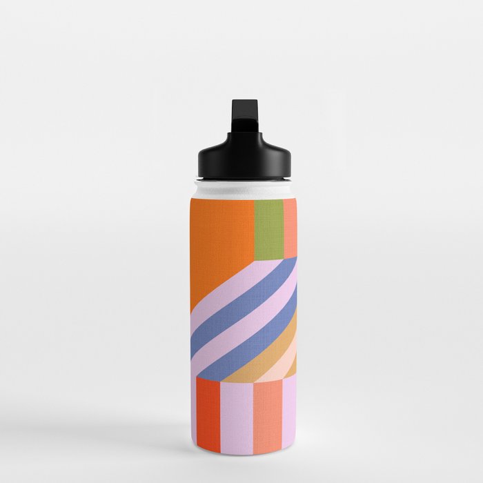 Bold Playful Bauhaus Geometric stripes 1 Water Bottle Gallery Image 3