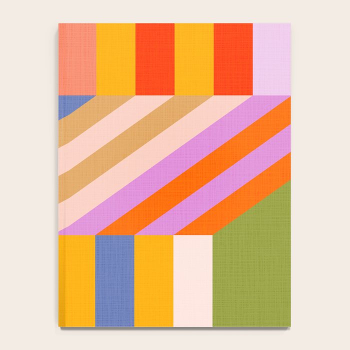 Bold Playful Bauhaus Geometric stripes 1 Notebook Gallery Image 4