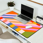 Bold Playful Bauhaus Geometric stripes 1 Desk Mat Gallery Image 2