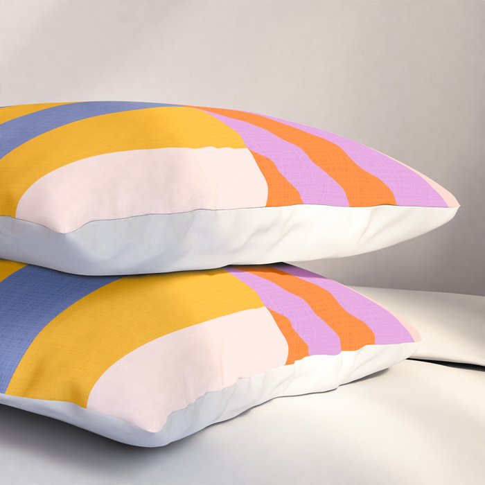 Bold Playful Bauhaus Geometric stripes 1 Pillow Sham Gallery Image 3