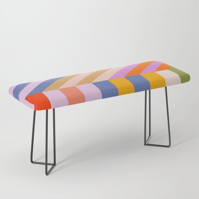 Bold Playful Bauhaus Geometric stripes 1 Bench Gallery Image 1