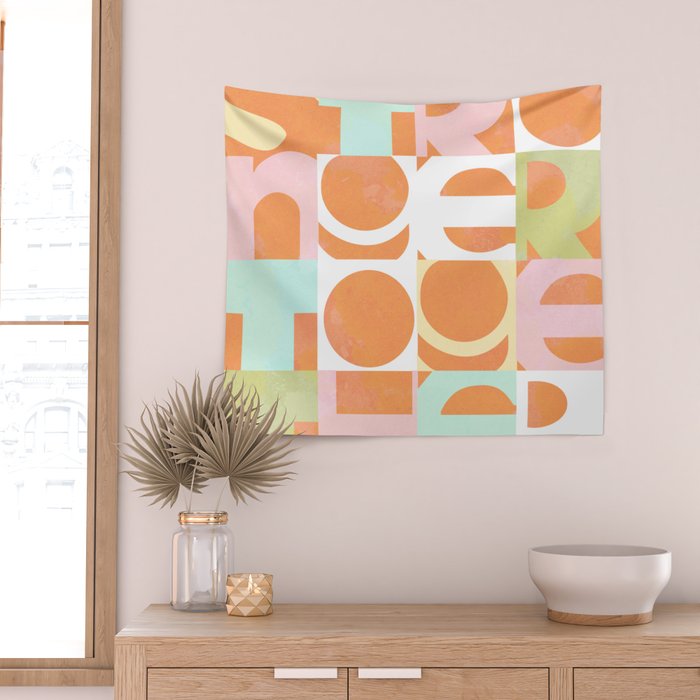 Stronger Together #peachy  Wall Tapestry Gallery Image 2