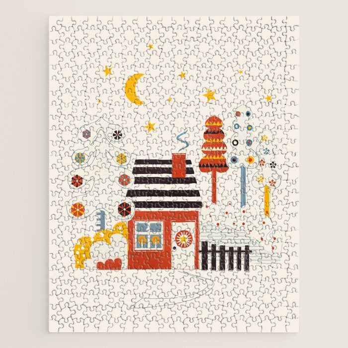 Christmas Winter Hut Illustration Jigsaw Puzzle Gallery Image 1