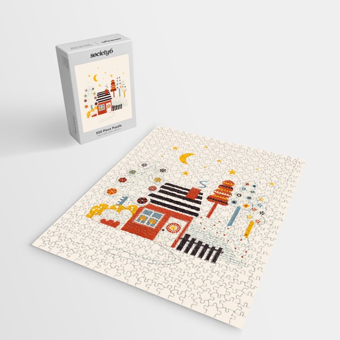 Christmas Winter Hut Illustration Jigsaw Puzzle Gallery Image 2