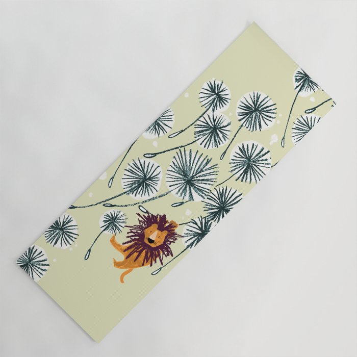 Lion on dandelion Yoga Mat Gallery Image 1