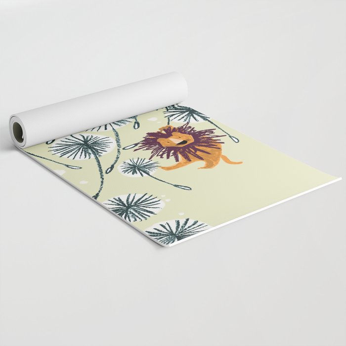 Lion on dandelion Yoga Mat Gallery Image 2