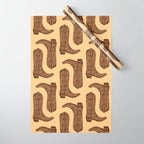 Brown Cowgirl Boot Wrapping Paper Gallery Image 1