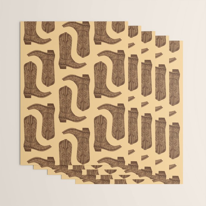 Brown Cowgirl Boot Wrapping Paper Gallery Image 3