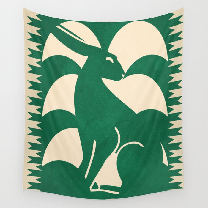 Minimalist Rabbit 2 Wall Tapestry Gallery Image 4