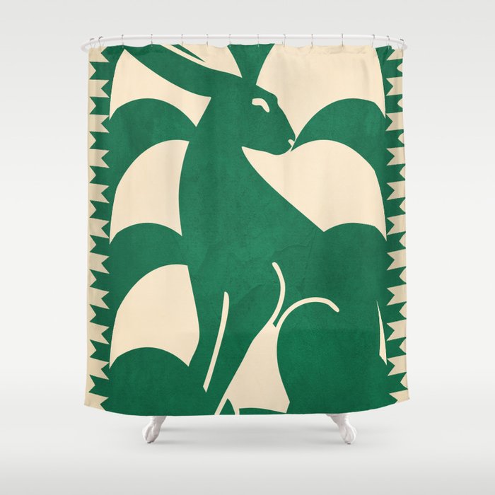 Minimalist Rabbit 2 Shower Curtain Gallery Image 1