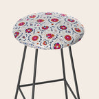Kermina Suzani Uzbekistan Embroidery Print Stool Gallery Image 2